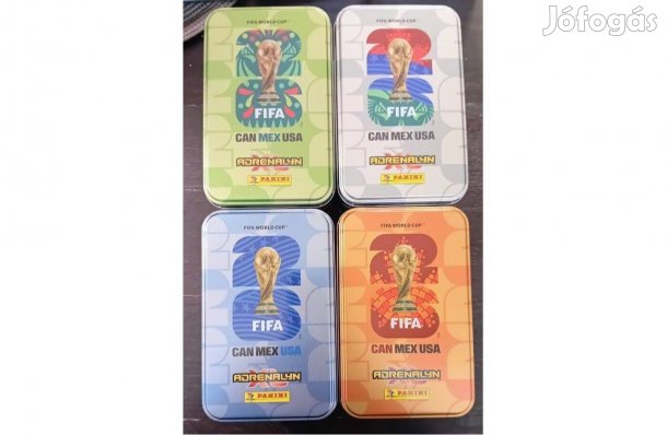 Négy darab Panini FIFA World Cup 2026 Mega Tin focis kártya doboz