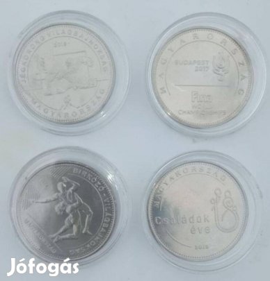 Négy db 50 Ft-os emlékérme, kapszulában