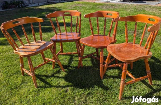 Négy db karfás étkezőszék, fából, stabil, sérülésmentes