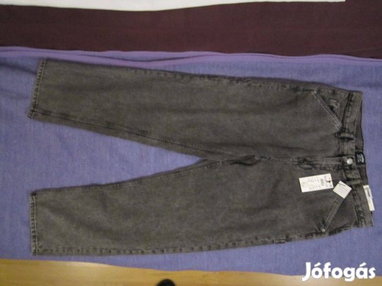 Negyedáron új Cropp bő szárú 100% pamut szürke farmer W36