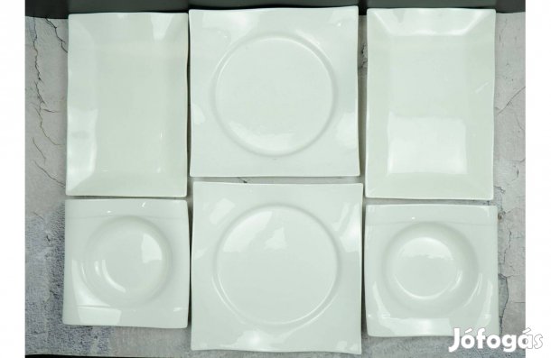 Négyszögletes 2 személyes étkészlet 6 darabos