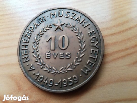 Nehézipari Műszaki Egyetem 1949-1959/10 éves jubileumi érem