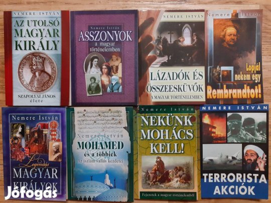 Nemere István 8 db izgalmas, újszerű, történelmi könyve egy csomagban