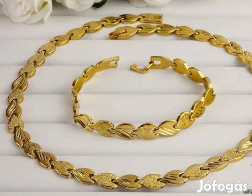 Nemesacél nyaklánc-karkötő szett 