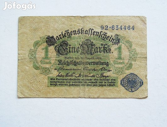 Német 1 márka 1914 bankjegy