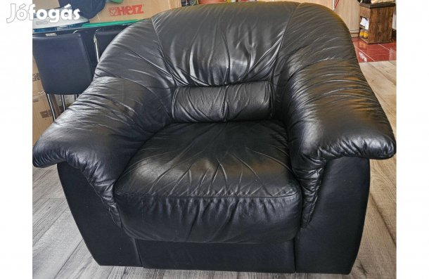 Német Bőr ülőgarnitúra, valódi Marhabőr elöl hátul 3+2+1