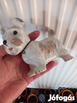 Német ENS porcelán nipp kutya figura