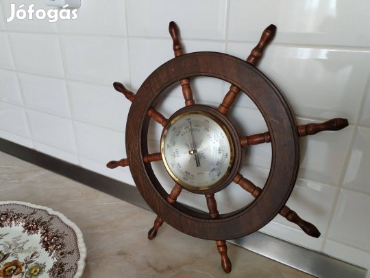 Német Fischer DDR Hajós kormánykerekes Barométer ritka db