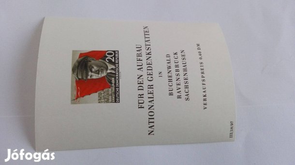 Német NDK blokkbélyeg 1956-os vágott szép db