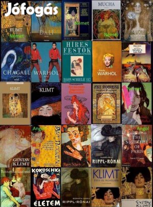 Német, angol, magyar, Schiele, Klimt stb, könyvek
