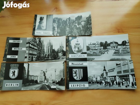 Német és Svájci Képeslap füzetek régi 5 db