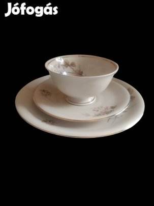 Német jelzett porcelán reggeliző szett
