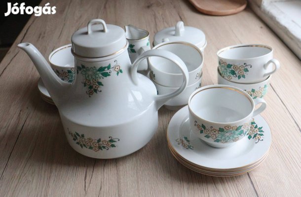 Német retro virágmintás teás és kávékészlet