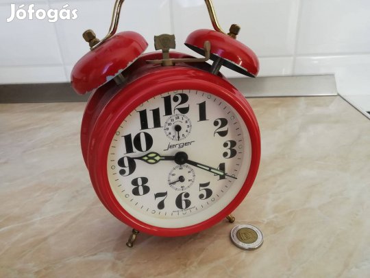 Német ritka piros "Jeger " vekker a 60-as évekből szép db