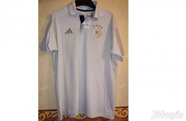 Német válogatott eredeti arany fehér adidas galléros póló (M)