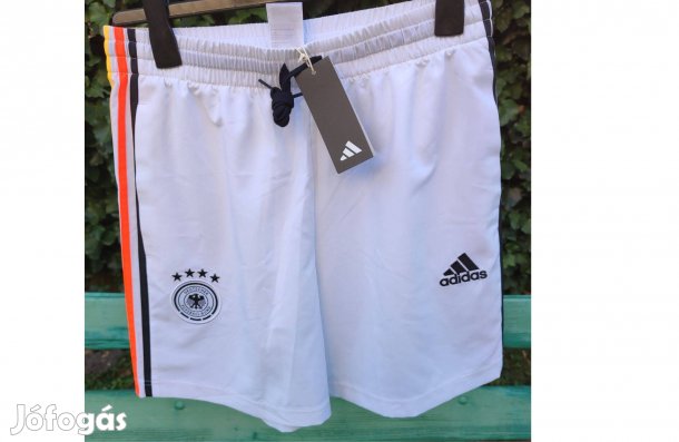 Német válogatott eredeti fehér trikolor adidas rövid nadrág (M)