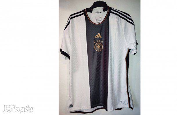 Német válogatott eredeti fekete fehér adidas 2022-24 VB mez (L, XL)