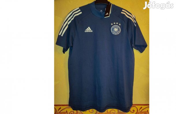 Német válogatott sötétkék fehér eredeti adidas póló (M)