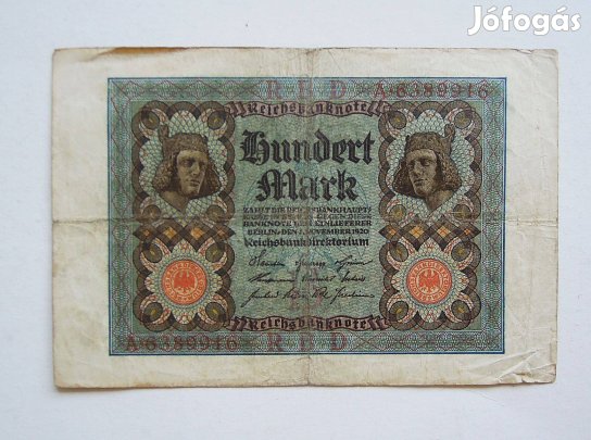 Németország 100 márka 1920 bankjegy