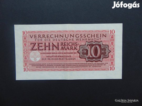 Németország 10 reichsmark 1944 Szép bankjegy 02 Kép szerinti szép
