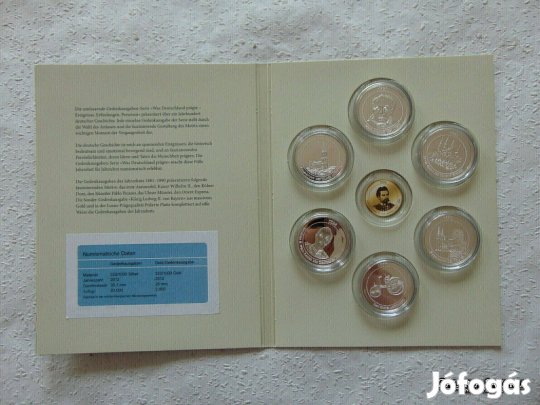 Németország 6 darab ezüst érme bliszterben arany nincs