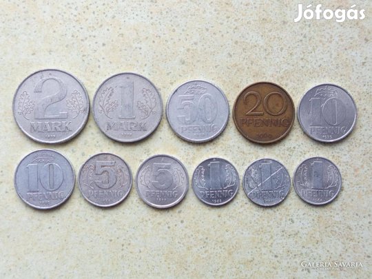 Németország NDK 11 db Különböző Érme Pfennig és Márka 1958-1979