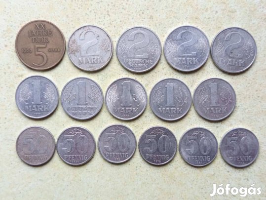 Németország NDK 16 db Különböző Érme Pfennig Márka 1957-1987