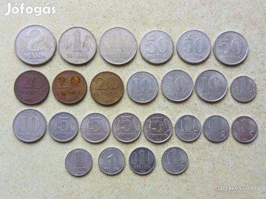 Németország NDK 25 db Különböző Pfennig és Marka Márka 1953-1983