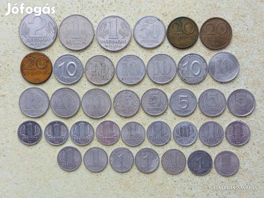 Németország NDK 37 db Különböző Érme Pfennig Márka 1948-1988