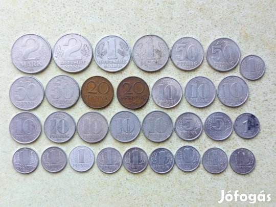Németország NSZK 31 db Különböző Érme Pfennig és Márka 1952-1982