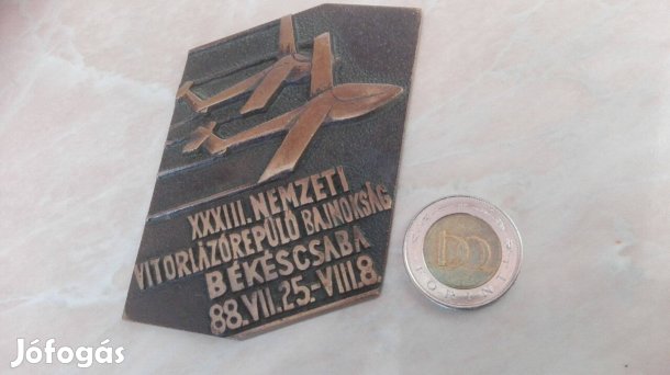 Nemzeti Vitorlázórepülő 1988-as Békéscsabai Bajnokság plakett