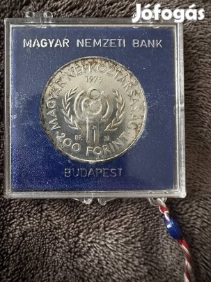 Nemzetközi Gyermekév ezüst 200 Forint 1979 BU MNB tokban