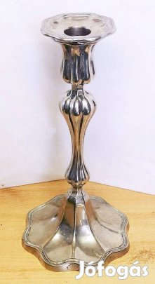 Neobarokk ezüstözött asztali gyertyatartó. Antik iparművészeti alkotás