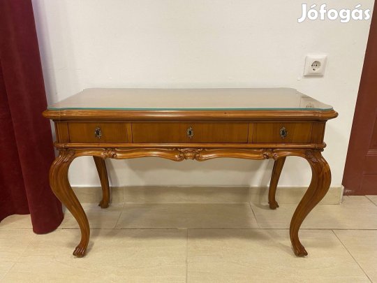 Neobarokk faragott 3 fiókos konzolasztal