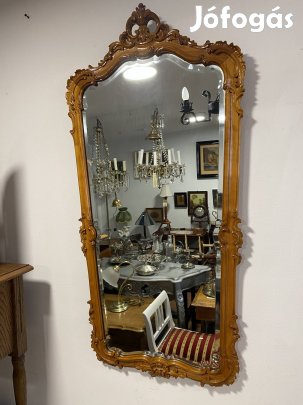 Neobarokk faragott csiszolt üveges tükör