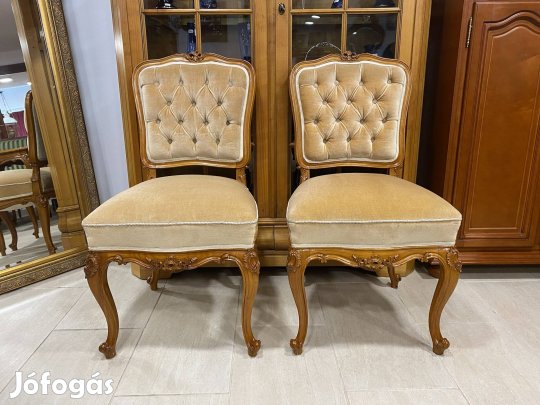 Neobarokk faragott támlás szék 2 db