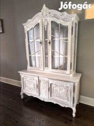 Neobarokk provence stílusú teli üveges vitrin