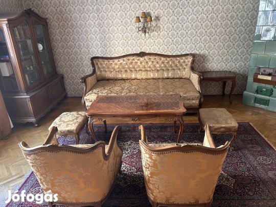 Neobarokk stílbutor kanapé, fotelek, asztal