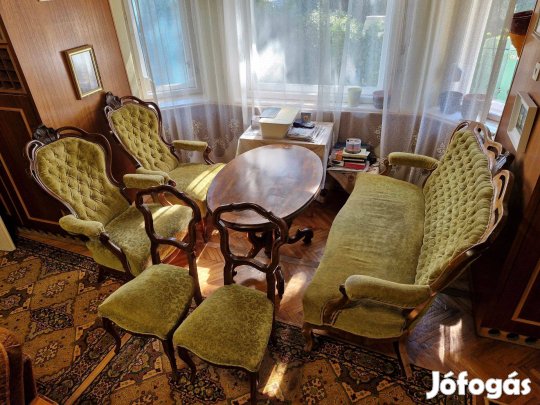 Neobarokk ülőgarnitúra és asztal