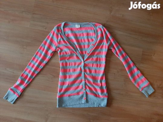 Neon pink csíkos pulcsi