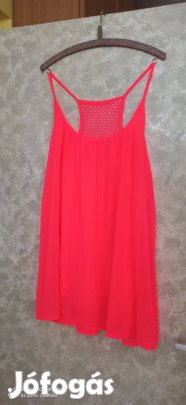 Neon pink pántos hosszabb muszlin felső 46-48-as
