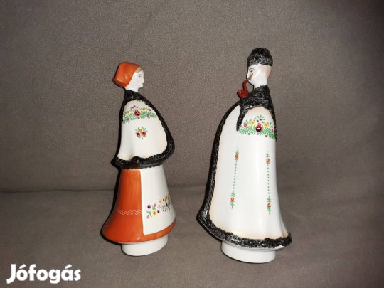 Népviseleti porcelán baba pár : jelzett