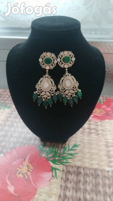 New Kundan Polski strass stones beads Indian wedding earrings