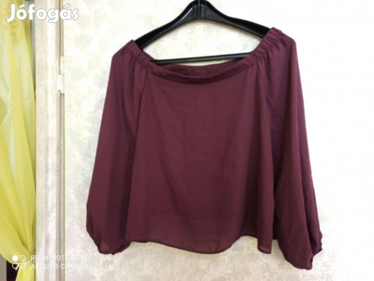 New Look bordós lilás hosszú ujjú muszlin blúz