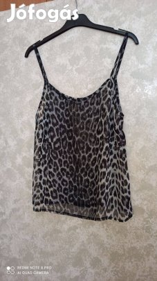 New Look szürke leopárdmintás muszlin top, blúz