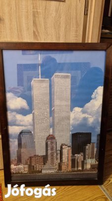 New York Ikertornyok, fotoposzter keretezéssel, 92x67 cm