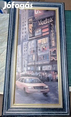 New York, Times Square, festmény, keretezett