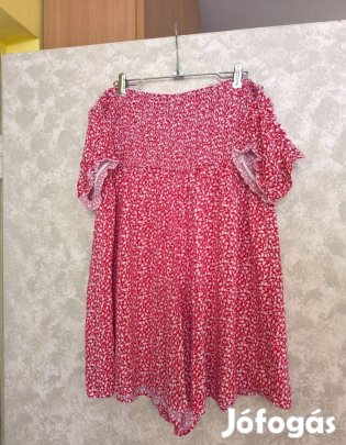 New Yorker Fb sister piros mintás viszkóz overál XL-es