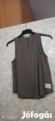 New Yorker Fb sister zöld krém színű csíkos top XL-es