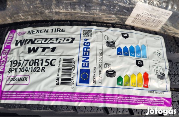 Nexen 195/70 R15C téli új szett, kisteher